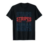 Star Stripes And Human Rights Patriotic 4th of July Protest T-Shirt