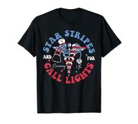 Star Stripes & Running For The Call Lights Nurse T-Shirt