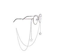 Star Sunglasses Chain Colorful Chain for Girl Woman Metal Material Avoid Glasses silp Gold Silver Bead Cord by dhoptical … (Silver)