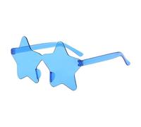 Star Sunglasses - Damage Reduction Glasses, Frameless Star Sunglasses, Transparent Candy Colour Glasses, Large Party for Women, Birthdays, Music Festivals, Halloween Theme , blue, Siehe