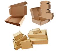 STAR SUPPLIES 100 X Brown 7X5.5X2" Strong Single Wall Die Cut Packing Shipping Boxes