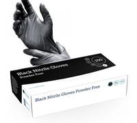 Star Supplies 1000 X Black Small Nitrile Powder-Free Puncture Resistant Gloves Perfect For Medical & Mechanical