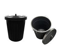 STAR SUPPLIES 100L Large Capacity Black Storage Bin Strong Waterproof Dustbin With Strong Metal Clip Lid (1)