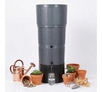 Star Supplies 150L Premium Rattan Wicker Effect Water Butt Complete With Stand, Tap, Rain Diverter & Lid (Graphite)