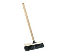 STAR SUPPLIES 1X 13" Black Wooden Handle Black Strong Pvc Bristle Sweeping Brooms For Cleaning Hard Floors