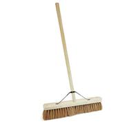 STAR SUPPLIES 1X 18" Coco Indoor Outdoor Garage & Yard Broom Soft Bristle Sweeping Brush With Long Handle