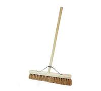 STAR SUPPLIES 1X 36" Coco Soft Bristle Indoor Outdoor Garage & Yard Broom Soft Bristle Sweeping Brush With Long Handle