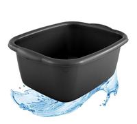 Star Supplies 2 X Black 9.5 Litre Rectangular Washing Up Bowl Complete With Integrated Carry Handles