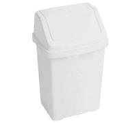 STAR SUPPLIES 2 X Ice White 8L Easy Clean Plastic Rubbish Waste Swing Bin For Home & Office