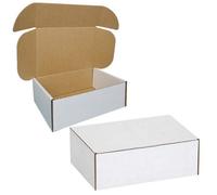 STAR SUPPLIES 25 X White 12X10X4" Strong Single Wall Die Cut Packing Shipping Boxes