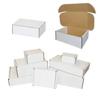STAR SUPPLIES 25 X White 6X6X2.5" Strong Single Wall Die Cut Packing Shipping Boxes