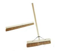 STAR SUPPLIES 2X 36" Coco Soft Bristle Indoor Outdoor Garage & Yard Broom Soft Bristle Sweeping Brush With Long Handle