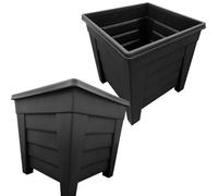 STAR SUPPLIES 2X Black 33Cm Spacious Grosvenor Flower Plant Pots For Home & Garden