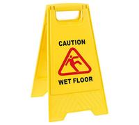 STAR SUPPLIES 2X Double Sided Bright Yellow Plastic Wet Floor Cleaning In Progress 'a' Sign For Slippery Floors/washrooms & Public Areas