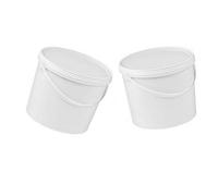 STAR SUPPLIES 2X White Strong 5L Hard Wearing Plastic Buckets With Tamper Evident Lids & Handles