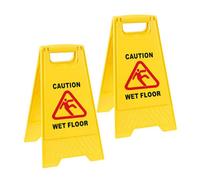STAR SUPPLIES 3X Double Sided Bright Yellow Plastic Wet Floor Cleaning In Progress 'a' Sign For Slippery Floors/washrooms & Public Areas