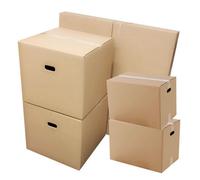 STAR SUPPLIES 5 X Extra Large Size (21X21X16") Plain House Removal Cardboard Boxes With Carry Handles