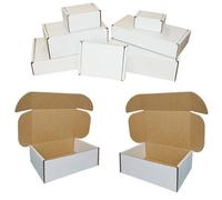 STAR SUPPLIES 50 X White 12X10X4" Strong Single Wall Die Cut Packing Shipping Boxes