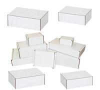 STAR SUPPLIES 50 X White 15X12X2.5" Strong Single Wall Die Cut Packing Shipping Boxes