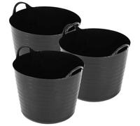 STAR SUPPLIES 5X 40 Litres Strong Large Flexi Storage Tub Rubble Container With Handles For Home & Garden