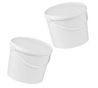 STAR SUPPLIES 5X White Strong 10L Hard Wearing Plastic Buckets With Tamper Evident Lids & Handles