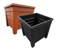 STAR SUPPLIES Black Or Terracotta 33cm Spacious Lightweight Grosvenor Flower Plant Pots For Home & Garden (4, Terracotta)