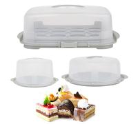 STAR SUPPLIES Clear Plastic Storage Containers With Handles & Lids For Cakes Cupcakes & Desserts (Deep Cake Box)