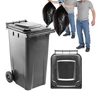 STAR SUPPLIES Grey/Black Wheelie Bin - Outdoor Wheel Bin for Trash and Rubbish - Rubber Wheels - 240L