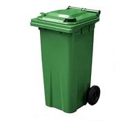 STAR SUPPLIES Large 140 Litre Green Coloured Outdoor Council Wheelie Bins Complete With Lid And Wheels