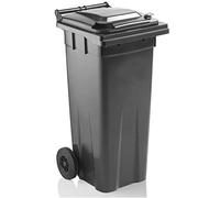 STAR SUPPLIES Large 140 Litre Grey Coloured Outdoor Council Wheelie Bins Complete With Lid And Wheels