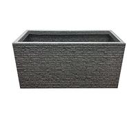 STAR SUPPLIES Large Deep Rectangular Brick Effect Flowers Plants Lightweight 60cm Long Garden Trough Slate Planter (2 Slate Trough Planters)