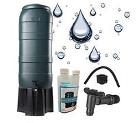STAR SUPPLIES Medium Large & Extra Large Water Butt Barrels Rain Water Collectors Complete With Treatment Cleaner Special Formula UV Blocker (250L Water Butt + 1 Treatment Bottle), WTCLN1