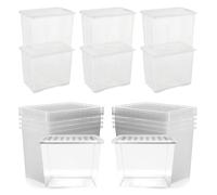 STAR SUPPLIES Pack Of 10 Strong Home Office Stackable Extra Large 80 Litre Transparent Storage Containers With Lids