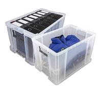 STAR SUPPLIES STRONG Storage Boxes, 10L, 15L, 36L Snap Closure, Stackable, Living Room, Bedroom, Kitchen Reinforced Clear Box (10 Litre, 2 Containers (Including Lids))