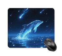 Star - Swimming Dolphin Mouse Pad Square Mouse Mat Non-Slip Rubber Base Mousepad Wireless Mice Mat for Gaming, Office & Home, Waterproof Mouses Mats for Laptop/Desktop 25 * 30cm