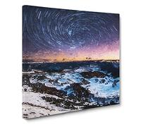 Star Swirls Over the Dolomites in Italy Canvas Print | Gallery Wrapped 30mm Frame Wall Art | 20x20 inches | Ready to Hang | Modern Space Picture | Living Room Bedroom Lounge Office