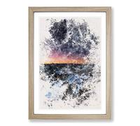 Star Swirls Over The Dolomites in Italy Watercolour Framed Print | A2 Oak Framed Wall Art | Ready to Hang | Modern Space Picture | Living Room Bedroom Lounge Office