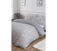 Star Teddy Duvet Cover with Pillowcase Set OHS Light Grey Double