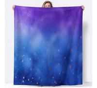 Star Throw Blanket 70 x 100 cm Blue and Purple Flannel Fluffy Fleece Blanket Soft Lightweight Warm Blankets and Throws for Bed Sofa and Couch a-0330