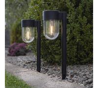 STAR TRADING Cupola LED solar pillar light, set of 2