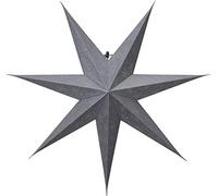 Star Trading Decorus Paper Star 75 cm Advent Star 7 Pointed Silver | Handmade from recycled cotton paper, window star with paisley cut-outs, Scandinavian Christmas decoration without cables