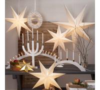 STAR TRADING Dot paper star with hole pattern, white Ø 54 cm