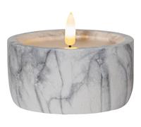 Star Trading - Flamme LED Pillar Candle Marble, 7,5 cm - Grey Marble