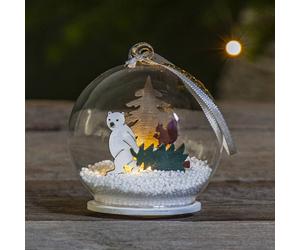 STAR TRADING Forest Friends LED glass bauble, polar bear, tree