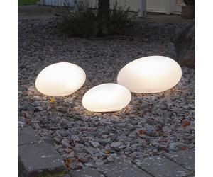 STAR TRADING Globus LED solar light, rock shape, length 26.5 cm