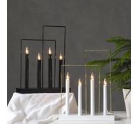 STAR TRADING Glossy window candleholder, frame, 4-bulb, white