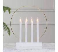 STAR TRADING Glossy window candleholder, ring, 4-bulb, white