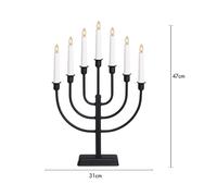 STAR TRADING Kristina candelabra, black metal, height 47 cm, 7-bulb