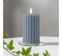 STAR TRADING LED candle flame strip blue 15 cm real wax battery operated