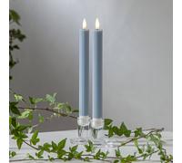 STAR TRADING LED candle Flame Strip, blue, 25 cm, wax battery set of 2